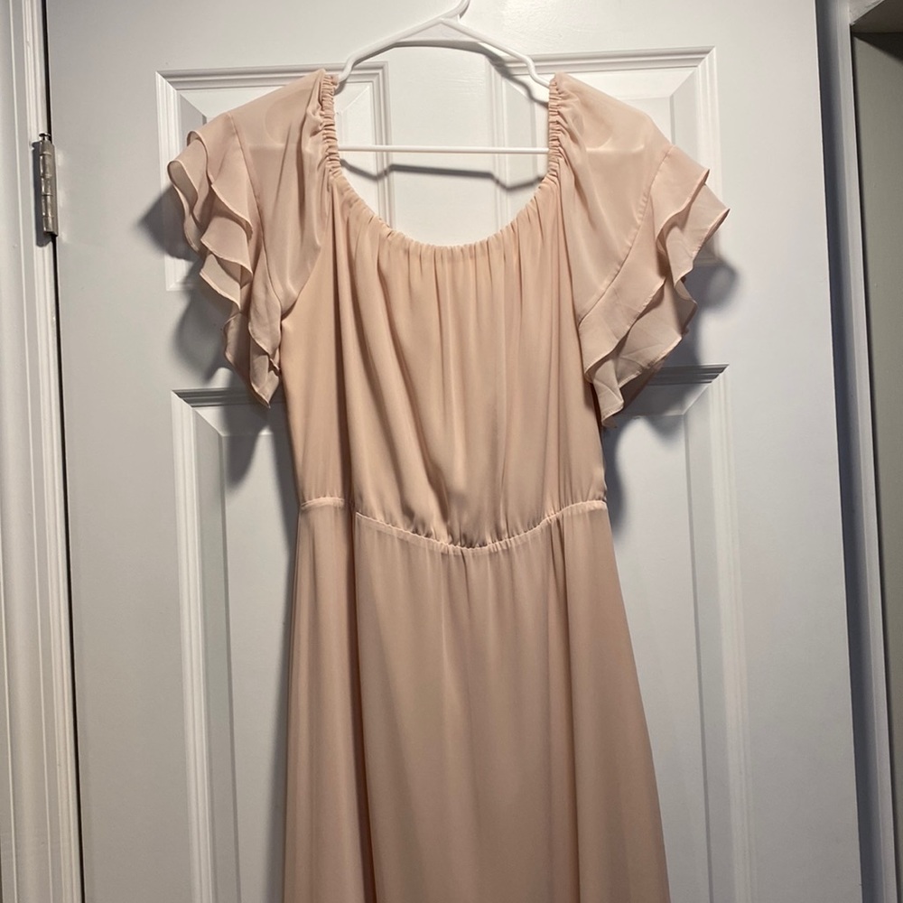 Ceremony by Joanna august pale pink/peachy nude gown size medium